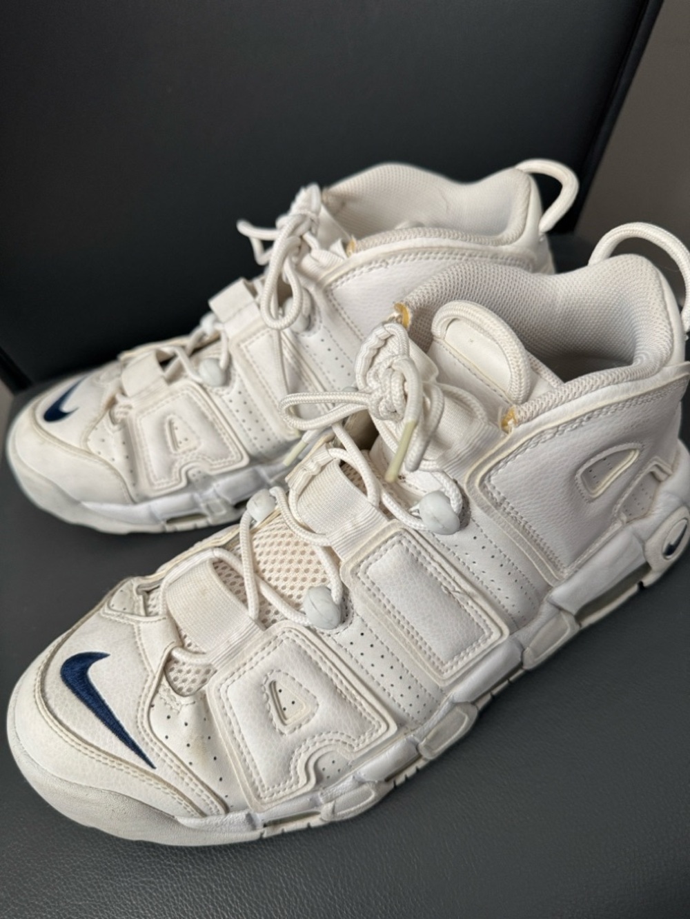 Nike Uptempo White/Blue shoes. Size 10 deadstock RARE